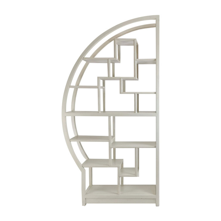 Benjara 78'' H x 40'' W Solid Wood Geometric Bookcase Wayfair